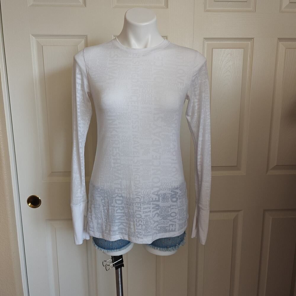 Lululemon Manifesto Long Sleeve White Thumbhole Tee Size 6 - Picture 10 of 14